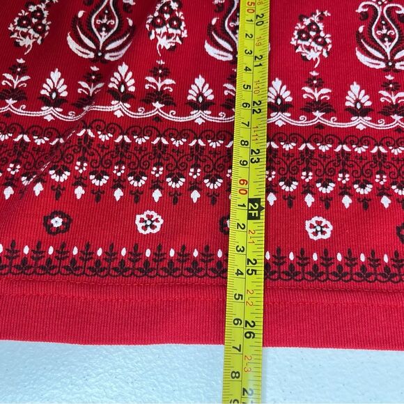 Carolina Colours Plus Red Bandana Print Long Sleeve Round Neck T Shirt Women 20W - Picture 12 of 13